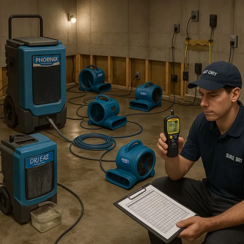 Structural Drying and Dehumidification process in Fredonia, KS